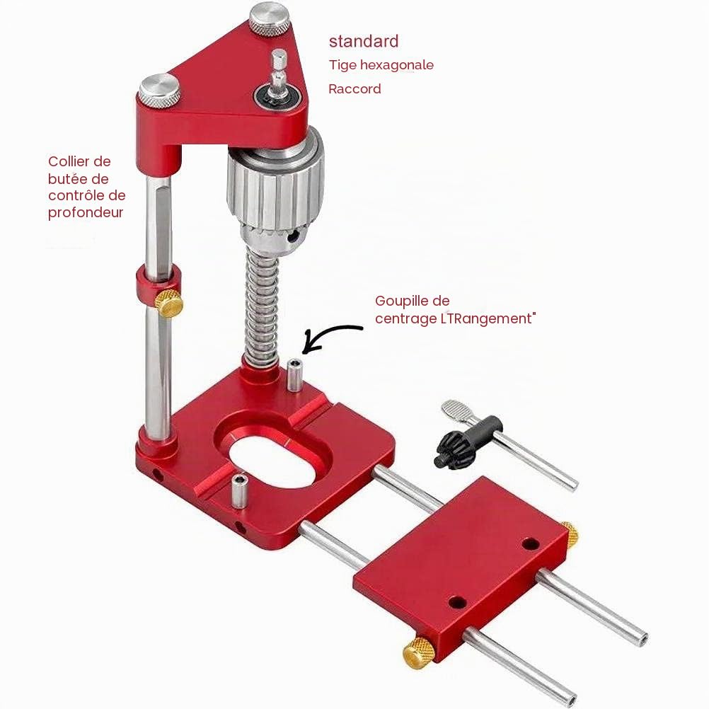 Le meilleur localisateur de perceuse pour le travail du bois, guide de perçage automatique, mini perceuse de banc réglable avec outil à grande vitesse