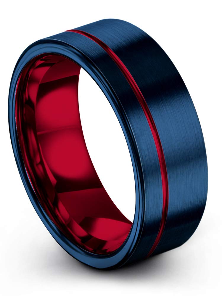 Chroma Color Collection Tungsten Wedding Band Ring 8mm for Men Women B