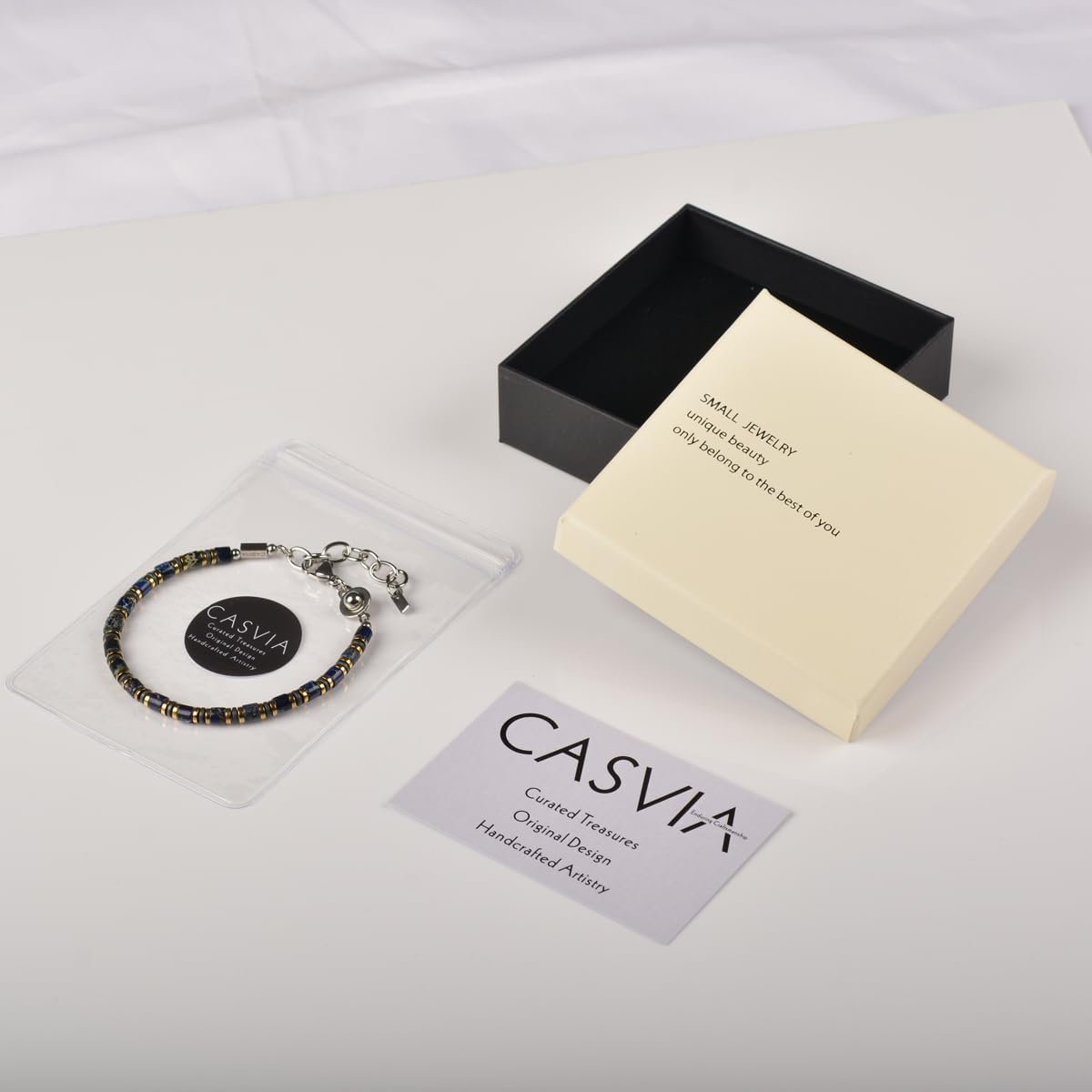 Indigo Gleam Men's Bracelet | Blue Emperor Stone Beads | Adjustable Stainless Steel Dual-Clasp | Fits 6.89-8.8 Inches | Ideal for Daily Wear & as a Gift for Men