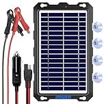 Solar Battery Trickle Charger for Car Battery, Portable and Waterproof Solar Battery Maintainer, Amorphous Silicon Solar Panel car Battery Charger (Solar Battery Charger 7.5W)