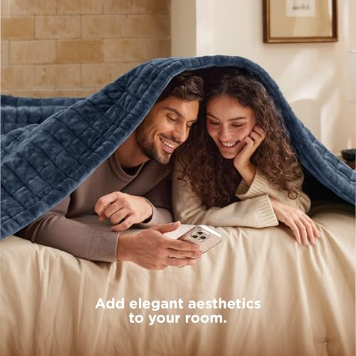 Image of Bedsure Electric Blanket King Size - Dual Control Heated Blanket King with 10 Heat Settings, Thick Heating Blanket with 10 Time Settings, Fast Heating Quilted Blanket (100x90 inches, Bering Sea)