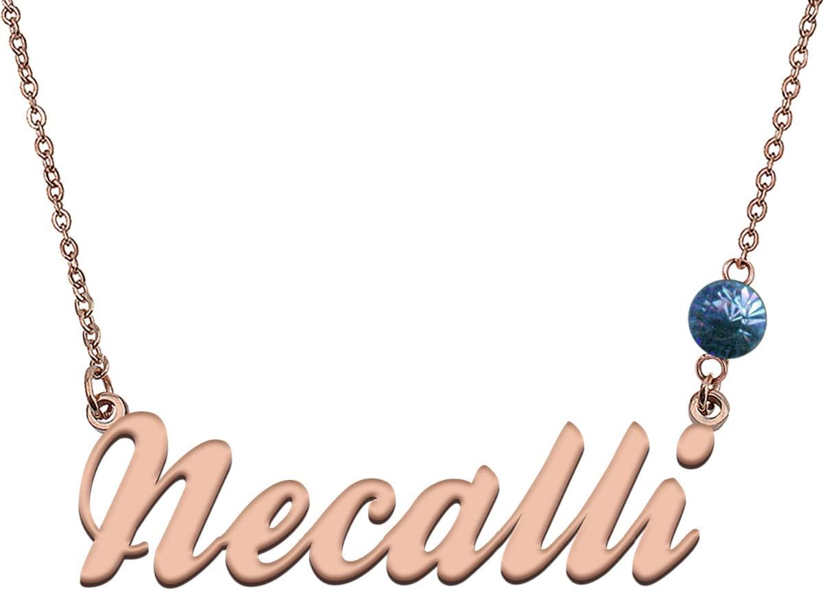 LikeFunPersonalized Jewelry Gifts Unique Custom Birthstone Name Necklace Necalli