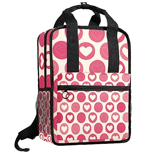 Sac à dos pour garçons multicolore à motif géométrique cœurs 35cm
