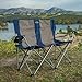 Kamp-Rite Portable 2 Person Double Folding Collapsible Outdoor Patio Lawn Beach Chair for Camping Gear, Tailgating, & Sports, 500LB Capacity, Navy/Tan