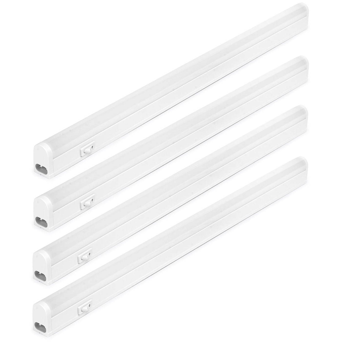 NCC-Licht 4 x LED Unterbauleuchte Lightbar Connect Linex 60cm Weiß IP20 10W 1100lm Neutralweiß 4000K mit Schalter