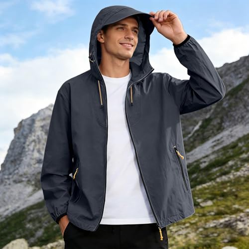 Chubasquero para hombre impermeable y ligero para protegerse de tormentas de verano 4