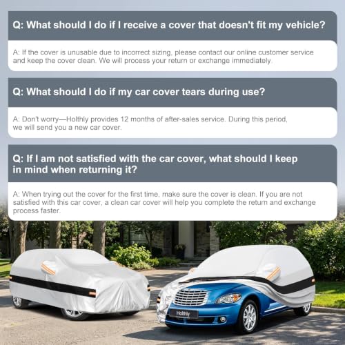 Image of 10 Layers SUV Car Cover Custom Fit for Chrysler PT Cruiser (2000-2010), Waterproof All Weather for Automobiles, Outdoor Full Cover Sun Dust Rain Protection with Cotton. Silver