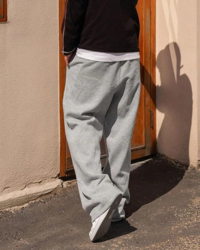 Image of Imsa Moda Men's Polycotton Loose Fit Track Pants | Comfortable Joggers with Elastic Waistband & Side Pockets | Casual & Gym Wear Lower for Men