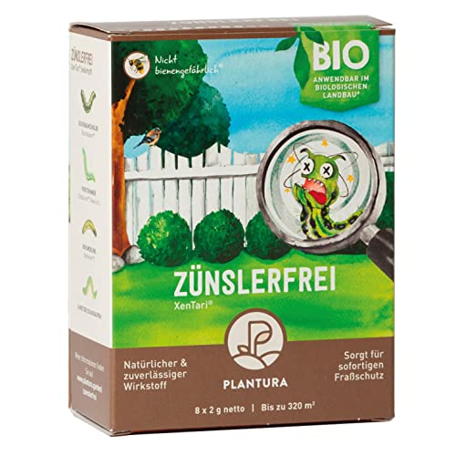 Plantura Xentari Raupenfrei & Zünslerfrei gegen Buchsbaumzünsler & Schadraupen, extrem wirksames & biologisches Spritzmittel, Nicht bienengefährlich, 8 x 2g Portionsbeutel