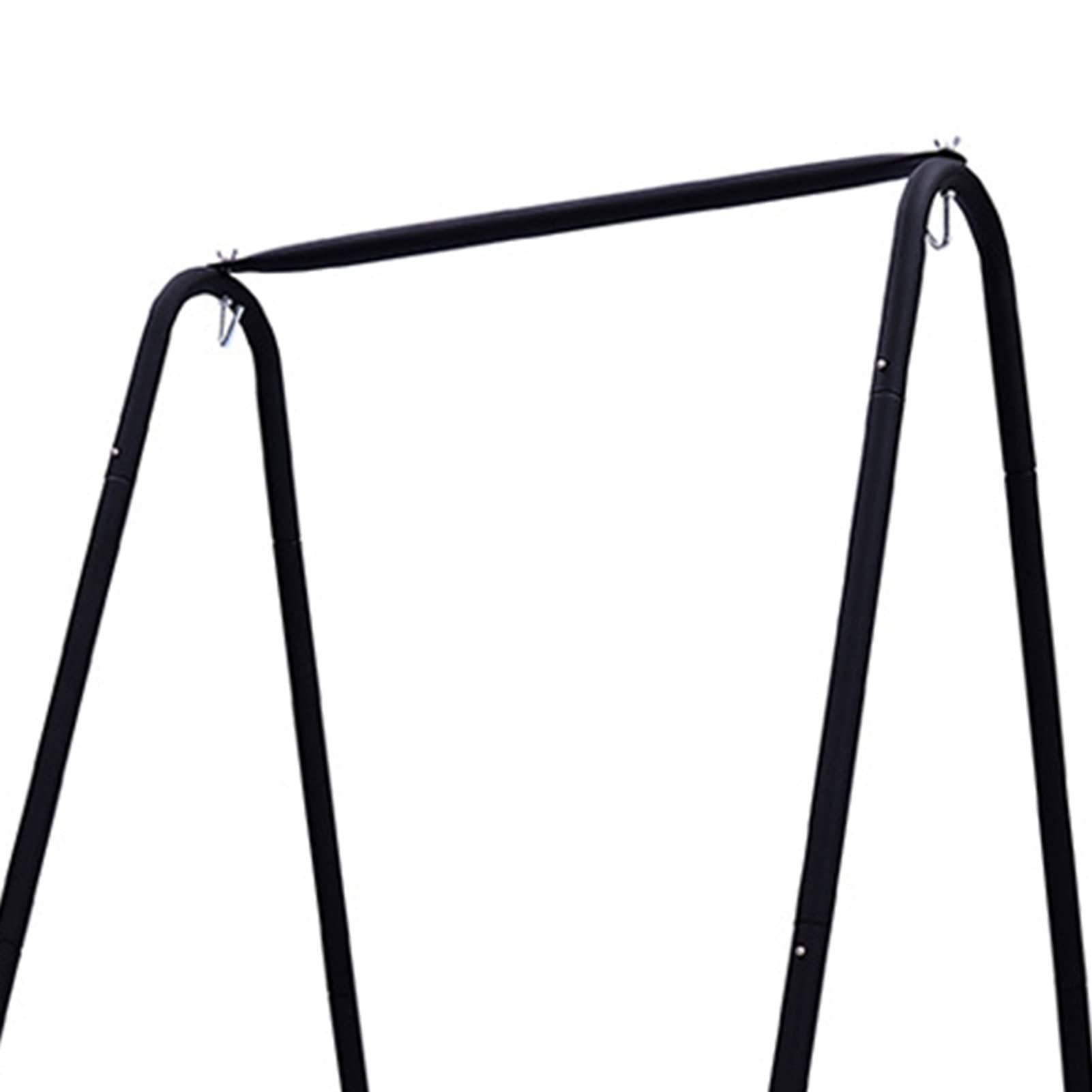 Support Hamac, Pied Hamac, Support Fauteuil Suspendu, Métallique en Forme de A, Résistant Charges Lourdes & Anti-Déformation, Extérieur, avec Siège Suspendu (Noir)