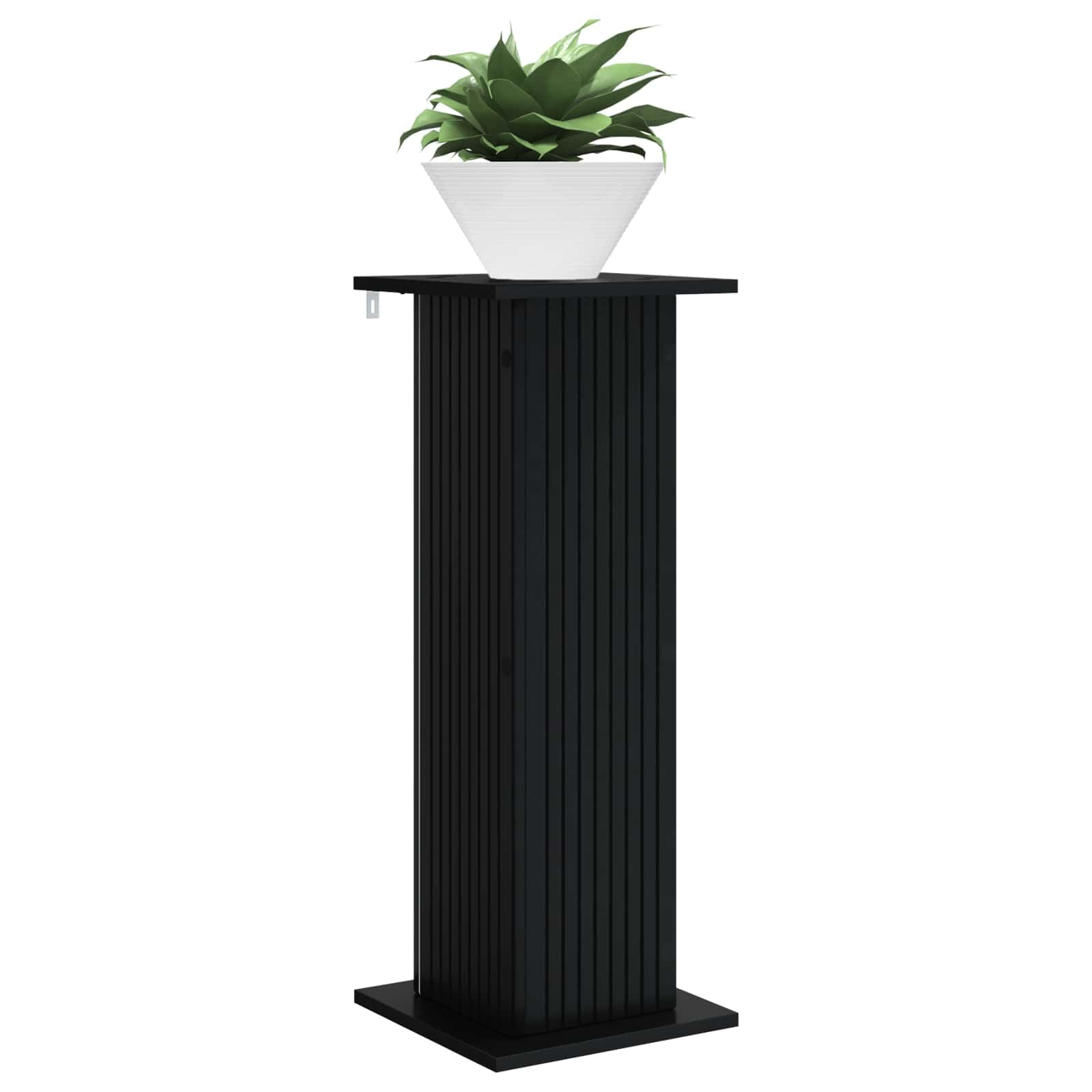 Stojak na rośliny, czarny, 30,5 x 30 x 80,5 cm, materiał drewnopochodny | Stabilny, odporny na wilgoć, nowoczesny design, do sukulentów i dużych roślin