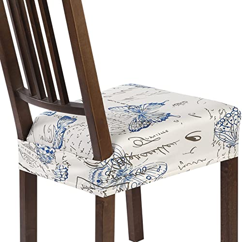 Image of SearchI Stretch Dining Chair seat Covers Set of 2, Soft Removable Washable seat Covers for Dining Chairs, Dining Room seat Cover Protector (Rear-Covered, Butterfly)