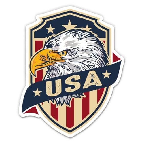 Usa America Pride Patriotic Eagle - 3" Vinyl Sticker - For Car Laptop Water Bottle Phone - Waterproof Decal #TOP6