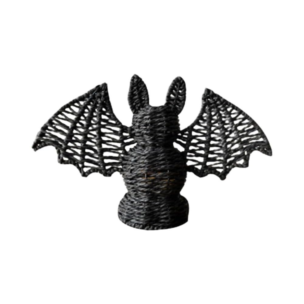 Lámpara de murciélago de mimbre, encantadora lámpara de Halloween de murciélago de sauce, única