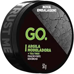 Pomada de Argila, alta fixação, efeito matte, sem brilho, argila verde, tea tree, todos cabelos, Go Man