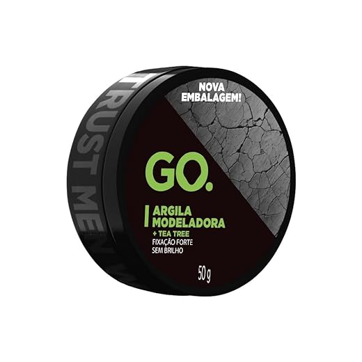 Pomada de Argila, alta fixação, efeito matte, sem brilho, argila verde, tea tree, todos cabelos, Go Man
