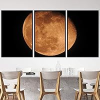 3 Piece Framed Canvas Wall Art Lunar Eclipse Canvas Prints Home Artwork Decoration for Living Room,Bedroom - 16