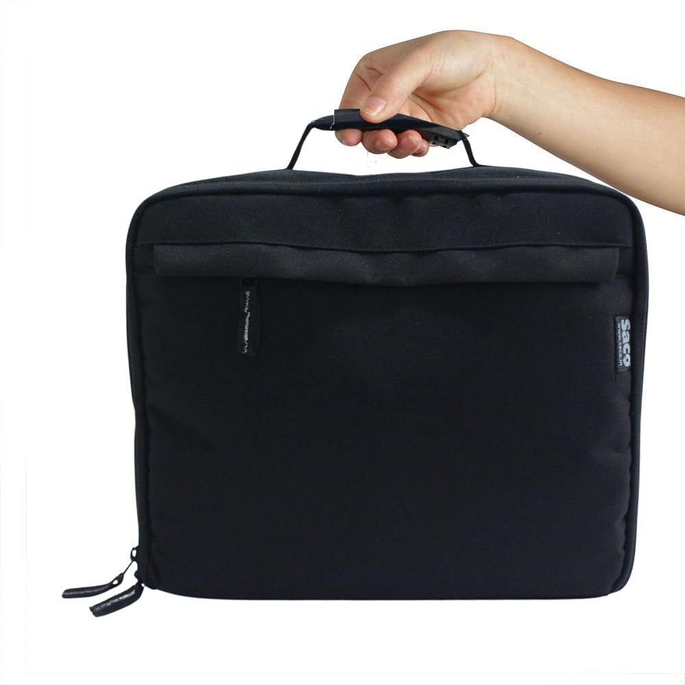 Saco Projector Bag Case, Portable Travel Carrying Case Compatible up-to 32 x 27 x 11 CM (L x H x W) with Padded Adjustable Shoulder Strap (Fit with Most Major Projectors) - Black - Image 5 thumbnail