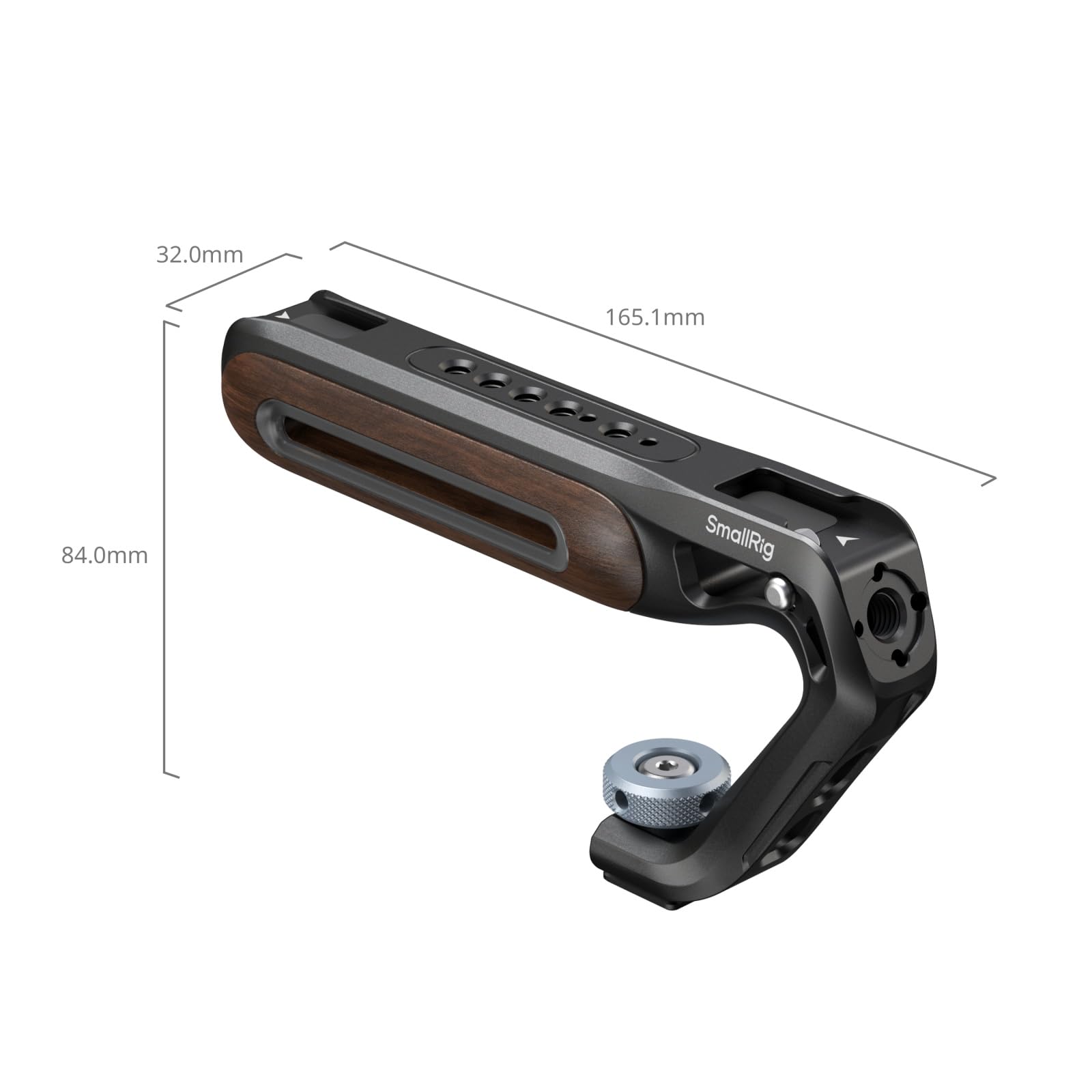 SmallRig Mango superior de madera con soporte de zapata fría, mango superior de madera ligero para jaula de cámara, capacidad de carga de hasta 10 kg, agujeros de localización de 3/8''-16 para ARRI y