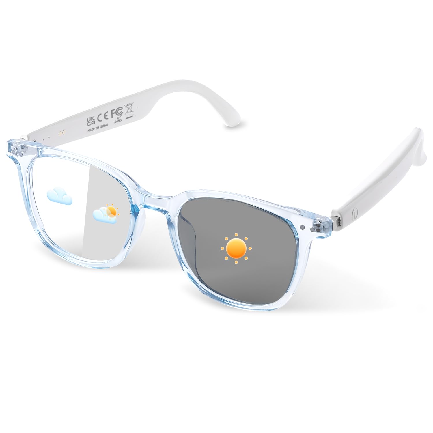 Stylish White and Blue Sunglasses White Thick Hipster Rectangle Tinted Sunglasses with Blue  main image 3