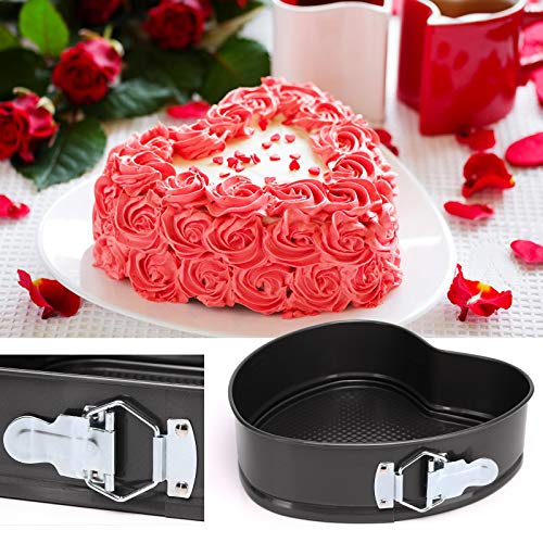 Zef Springform Pan Set 3 Pcs/Set, Heart-Shaped Round Square Pan, Detachable, Non-Stick, Baking Cheese Cake Pans Set For Baker And Baking Enthusiast #TOP3