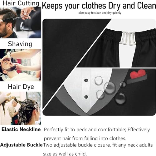 Capa para cortar el pelo antiestática con estampado original de traje 5