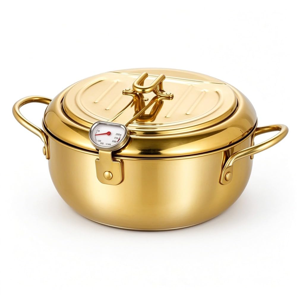 Goldener Micro-Druckkocher mit Thermometer,Schmor-Topf für die Küche