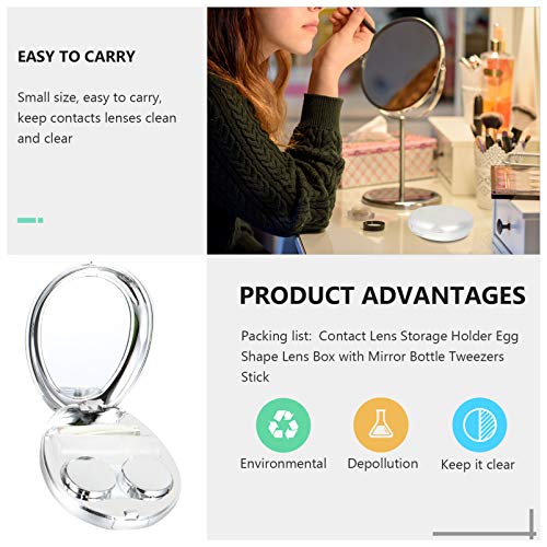 EXCEART Kit de Viagem para Estojo Porta-Contêiner Com Pinça E Espelho de Garrafa de Solução para Mul