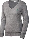 Lieferumfang: 1 x hellgrauer Damen Baumwoll-Pullover mit langen Ärmel von U.S. POLO ASSN – kostenloser Versand & Rückversand nach Deutschland und Österreich