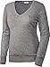 Produktbild U.S. POLO ASSN. Damen Baumwoll-Pullover in Hellgrau, V-Schnitt, Leicht taillierte Passform und vielseitig kombinierbar, Damen Sweatshirt für Sommer und Winter, Gr. S - XL
