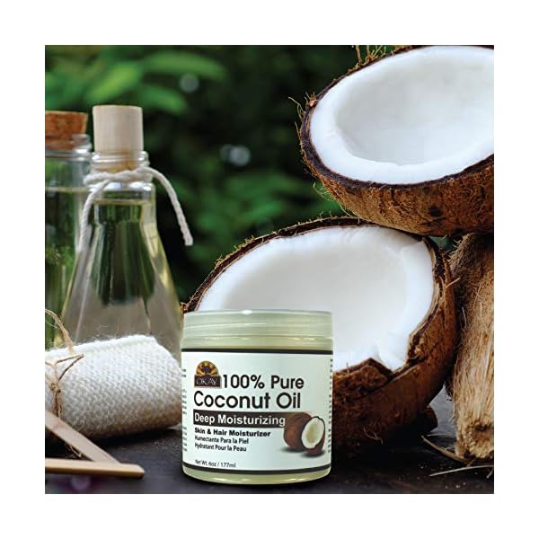Okay-100-Pure-Coconut-Oil-For-All-Hair-Textures-Skin-Types-Moisturize-Massage-Condition-Excellent-Source-of-Vitamin-E-All-Natural-6-Oz OKAY 100% COCONUT OIL for HAIR and SKIN in JAR 6oz / 177ml