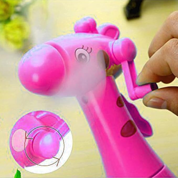 Image of Portable Mini Carrot-Shaped Fan With Mist Water Spray, Hand-Driven, Multicolour, Medium, Modern, Wearable, Cordless, Cooling Mist, Both Indoor & Outdoor, Pack of 1