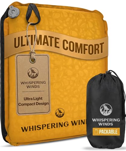 Whispering Winds Inflatable Seat Cushion - Comfortable Blow-up Foam Pad for Airplane, Travel, Stadium, Outdoors, Camping, Car & More