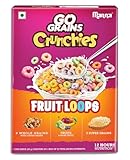 Manna Go Grains Crunchies Fruit Loops. Multigrain Breakfast Cereal for Kids. No Maida, Made with 9 Grains. Fortified Cereal with 50% RDA of 23 Essential Vitamins and Minerals in every bowl. 250g