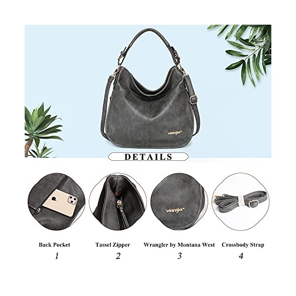 Wrangler-by-Montana-West-Leather-Tote-Hobo-Shoulder-Bag-for-Women-Large-Top-Handle-Hangbag Montana West Vegan Leather Crossbody Bag Tote Purse for Women (Grey-WG)