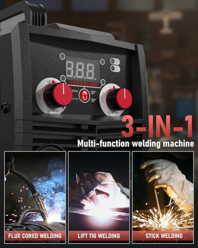 YESWELDER FLUX-135 MINI 135Amp MIG Welder,110V Flux Core Gasless Welder, Flux MIG/Lift TIG/Stick 3-in-1 Welding Machine - Image 2