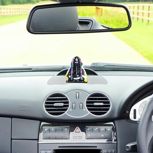 Image of anciently Pillayarpatti Vinayagar Idol for Car Dashboard | Karpaga Vinayagar Statue for Car Black Colour, Metal, 1 Piece
