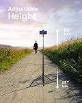 KraftGeek Automatic Tripod for iPhone, 66'' Auto-Open Selfie Stick Tripod with Remote, JustTap Phone Tripod Stand for Cell Phone, Black
