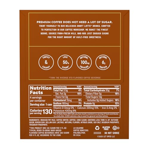 image for La Colombe Mocha Draft Latte - 9 Fluid Ounce, 4 Count - Cold-Pressed E