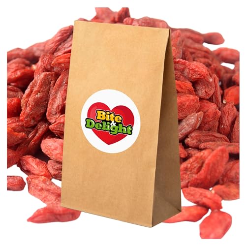 Bite & Delight 5kg Bayas de Goji Secas Lycium Barbarum – Fruta Deshidratada Natural, Snack Saludable Rico en Vitaminas y Minerales – Ideal para Muesli, Yogur y Postres