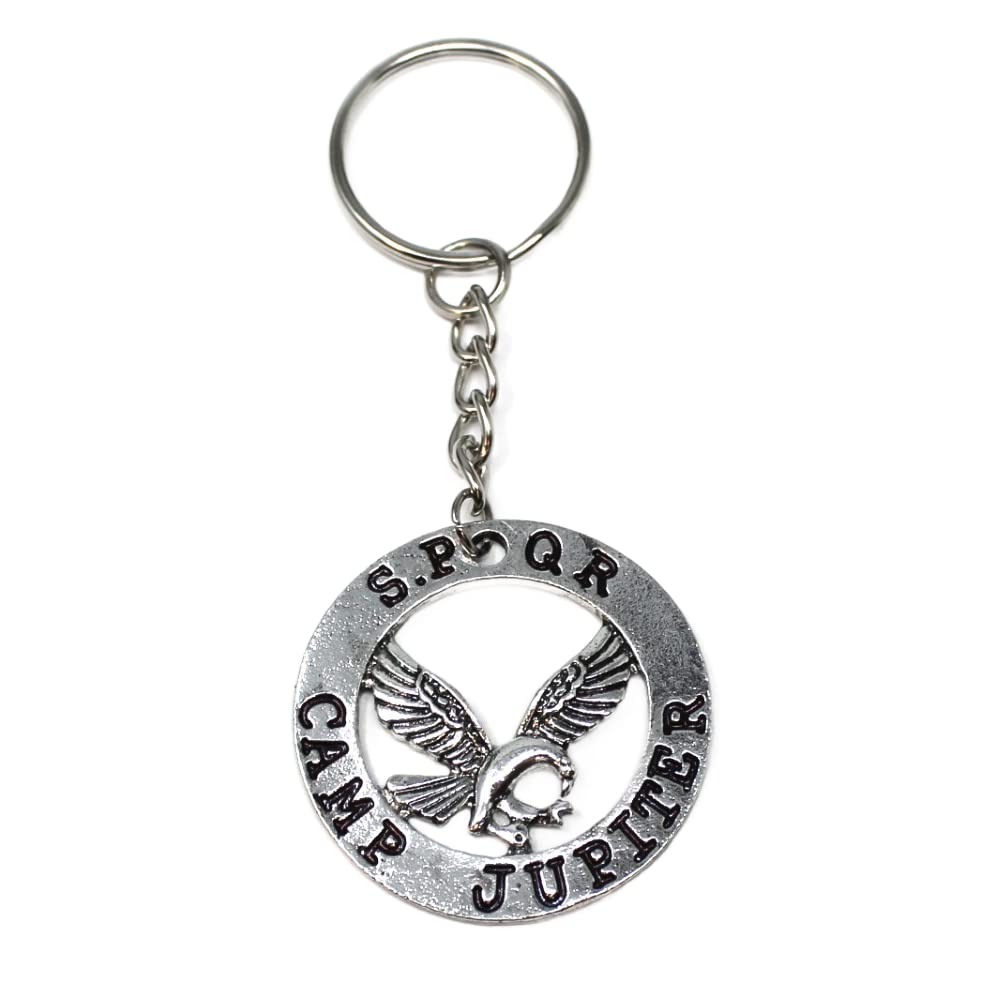 Dark And Twisty Gifts Silver Camp Jupiter Eagle Spqr Keyring Key Chain - The Last Olympian Camp Half-Blood Eagle Inside Pendant