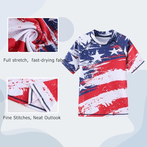 Image of Girls Short Sleeve Rash Guard Swim Shirt Girls Sun Protection Swimsuits Quick Dry Surf Tops Bathing Suits for Girls