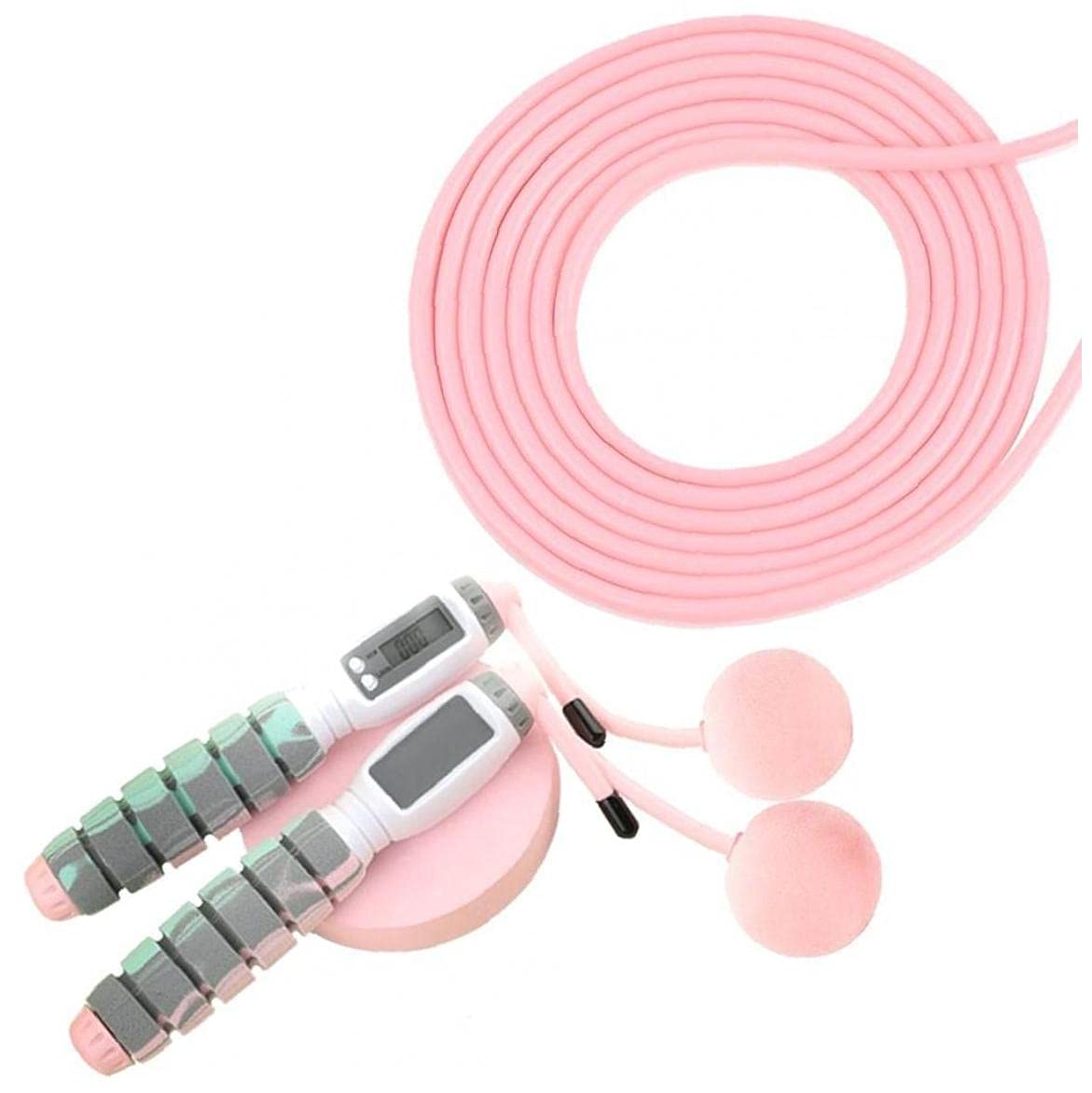 Cuerda para saltar sin cable ajustable con encimera digital de saltos para fitness en casa