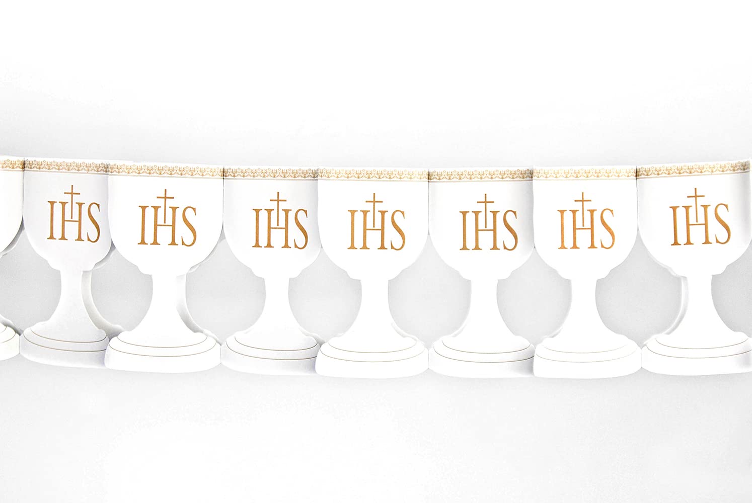 Garland Banner Chalice 17 x 300 cm Bunting Paper IHS Decoration Christening First Communion Church Religion