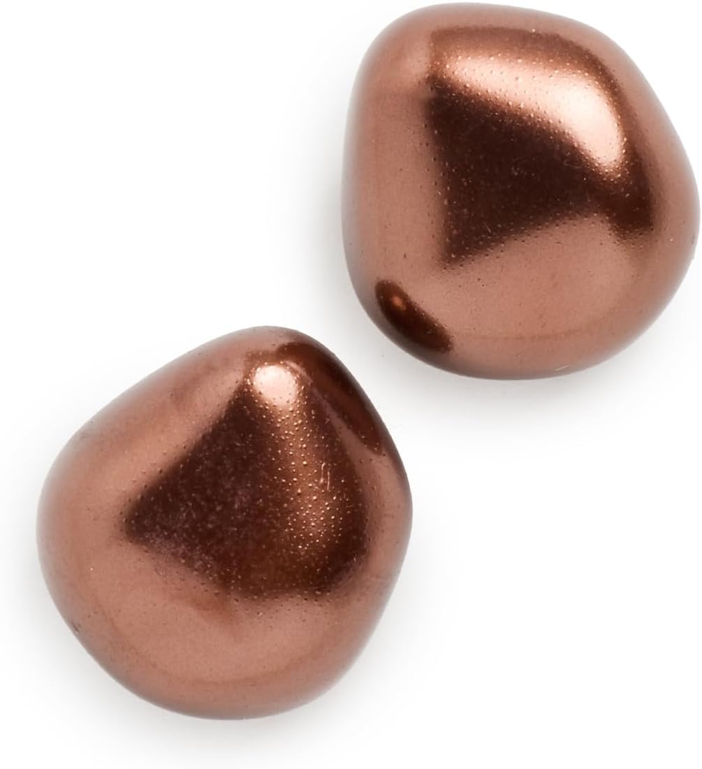 Kenneth Jay Lane Women's Copper Pearl Nugget Gold Pierced Earrings, Copper Pearl, One Size