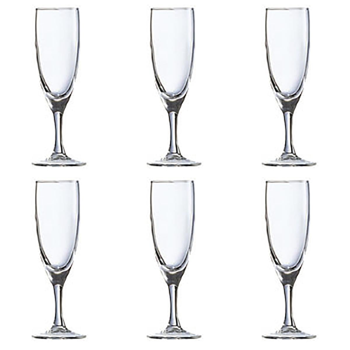 Luminarc Princesa Flûte Goblets, Glass, Transparent, Set 6 Pieces, 15 cl