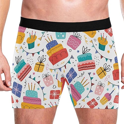 ZZXXB Birthday Cake Mens Boxer Briefs Breathable Underwear Fly Front With Pouch S - XXL2