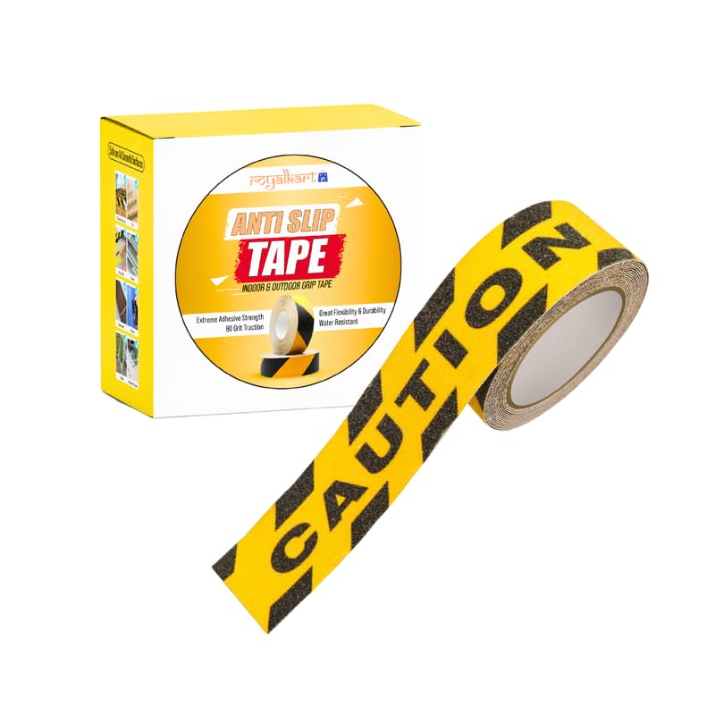 See full amazon price history chart for royalkart Waterproof Anti Slip Caution Tape | Anti-Skid Industrial Strength Adhesive for Stairs Steps Ladder, Indoor Outdoor Usage (50 mm* 5 Metre) royalkart Waterproof Anti Slip Caution Tape | Anti-Skid Industrial Strength Adhesive for Stairs Steps Ladder, Indoor Outdoor Usage (50 mm* 5 Metre) (B0CV5S19ZB) Amazon Price History, Amazon Price Tracker