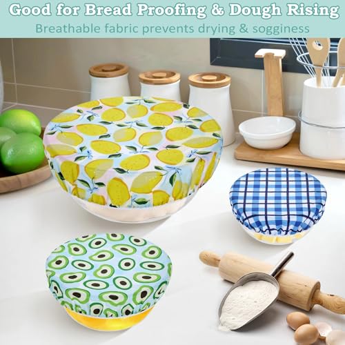 5Pcs Reusable Beeswax Elastic Bowl Covers for Bread Proofing and Food Cover - image 4