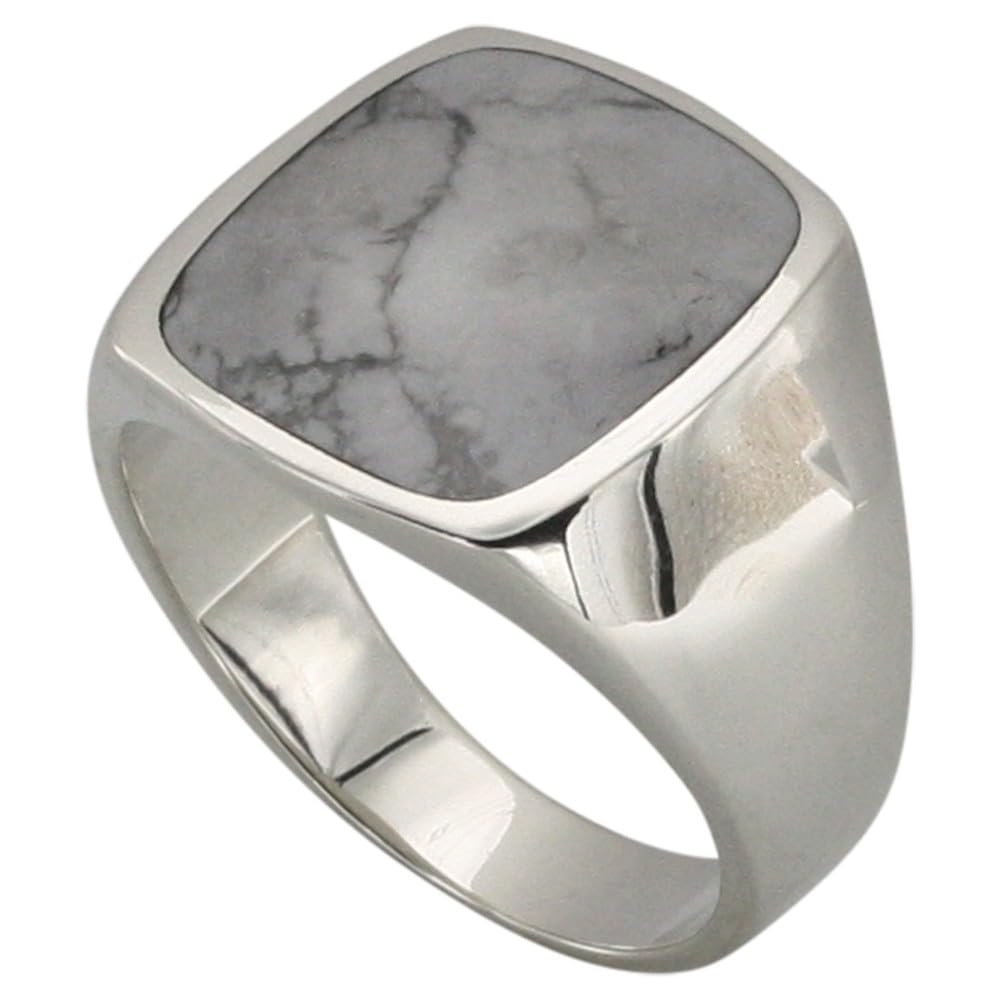 Massiver Siegelring aus 925er Silber mit besonderem Howlith